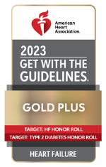 accreditation badge for 2023 Get With The Guidelines®  Heart Failure: Gold Plus