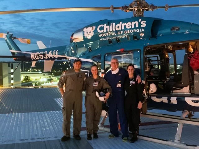 Children's Hospital of Georgia pediatric air transport on AirCare helicopter
